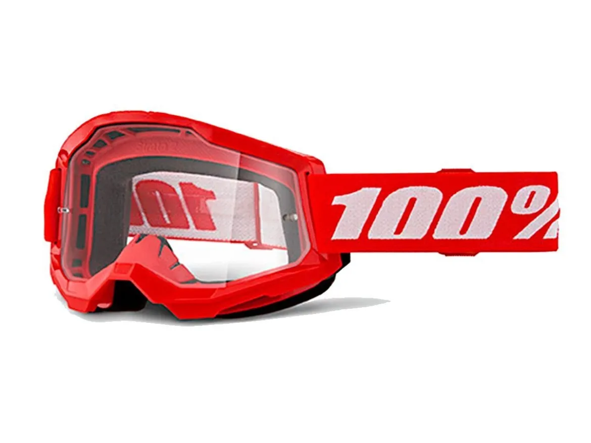 MASCHERA 100% STRATA 2 RED LENTE TRASPARENTE