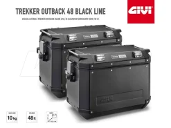 OBKN48APACK2 COPPIA VALIGIE GIVI MONOKEY TREKKER OUTBACK 48LT ALLUMINIO NERO