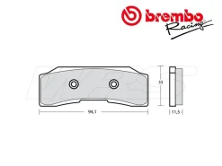PASTIGLIA FRENO SINISTRA BREMBO Z04 PER PINZE BREMBO XB0B180 / XB0B181