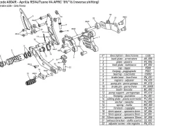 PEDANE ARRETRATE BONAMICI RACING REGOLABILI RACE APRILIA RSV4 APRC / TUONO V4 APRC 2011-2016