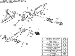 PEDANE ARRETRATE BONAMICI RACING REGOLABILI BMW S 1000 RR 2015-2018