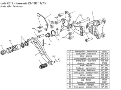 PEDANE ARRETRATE BONAMICI RACING REGOLABILI KAWASAKI ZX-10 R 2011-2015