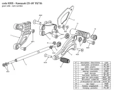 PEDANE ARRETRATE BONAMICI RACING REGOLABILI KAWASAKI ZX-6 R 2005-2006