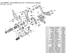 PEDANE ARRETRATE RACE BONAMICI + KIT LUCE APRILIA RSV4 / FACTORY 2017-2024