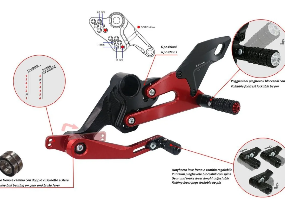 PEDANE REGOLABILI CNC RACING APRILIA RS 660 2020-2023