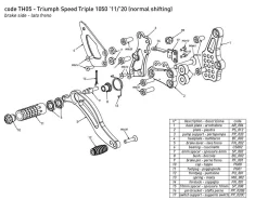 PEDANE STRADALI REGOLABILI BONAMICI RACING TRIUMPH SPEED TRIPLE 1050 2011-2020