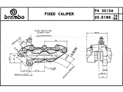 PINZA FRENO ANTERIORE DESTRA BREMBO SERIE TITANIO P30 / 34 C