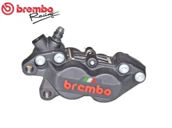 PINZA FRENO ANTERIORE SINISTRA NERA LOGO ROSSO BANDIERA BREMBO RACING P4-40C