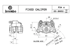 PINZA FRENO POSTERIORE BREMBO SERIE ORO P34C PER DISCO FINO A 5MM