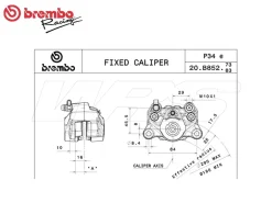 PINZA FRENO POSTERIORE DESTRA BREMBO RACING SERIE TITANIO P34E