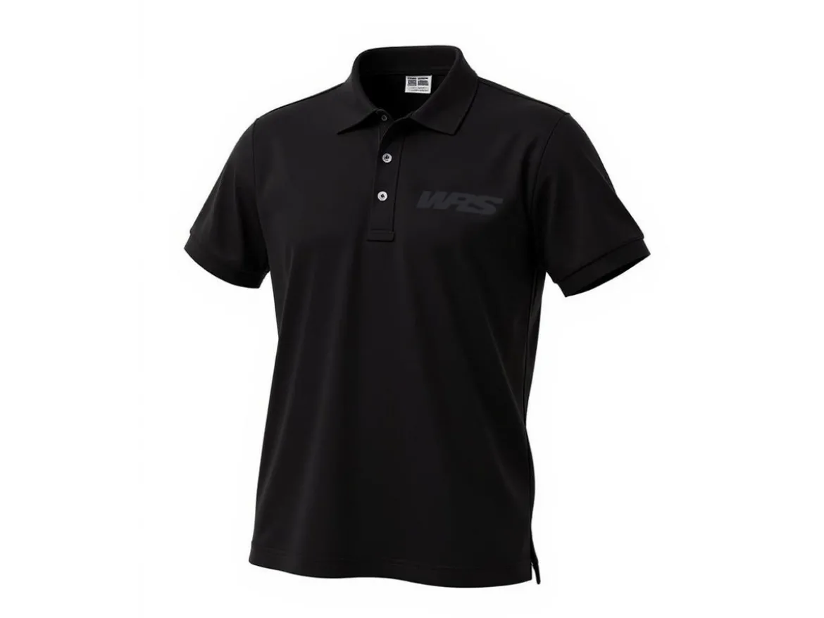 POLO MANICHE CORTE ORIGINALE WRS 100% COTONE LOGO NERO