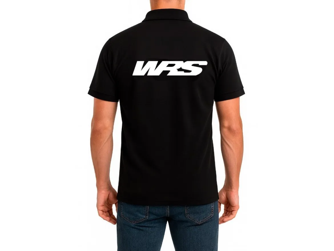 POLO MANICHE CORTE ORIGINALE WRS 100% COTONE LOGO BIANCO