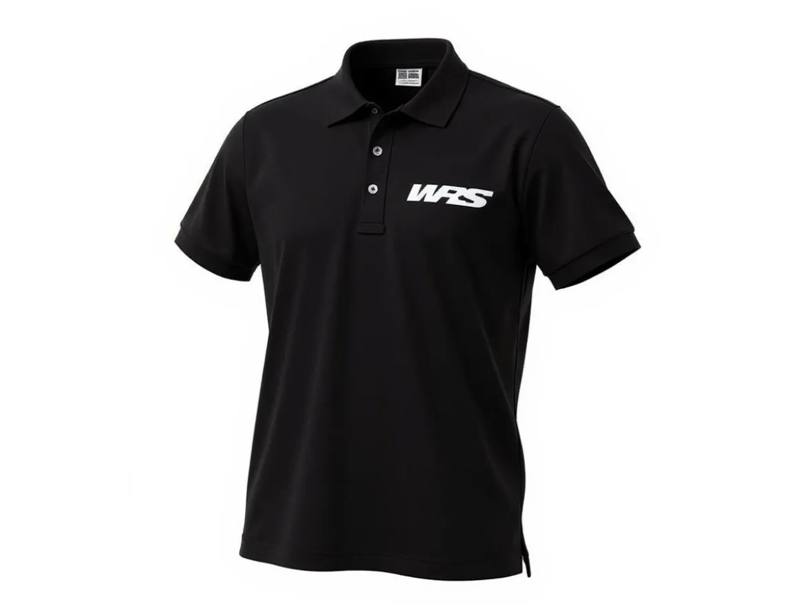 POLO MANICHE CORTE ORIGINALE WRS 100% COTONE LOGO BIANCO