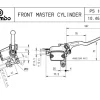 POMPA FRENO ANTERIORE ASSIALE BREMBO RACING PS 16 CON SERBATOIO
