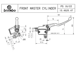 POMPA FRENO ANTERIORE ASSIALE BREMBO RACING PS 16 CON SERBATOIO