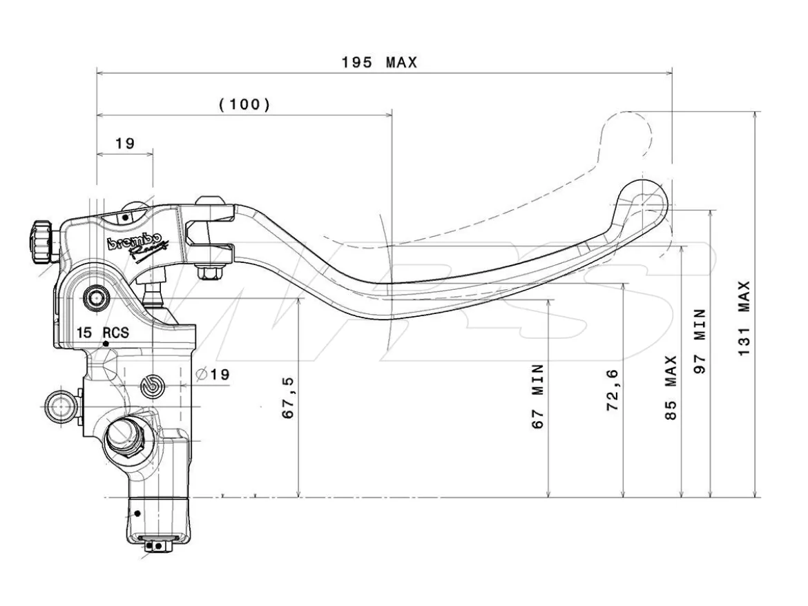 POMPA FRENO ANTERIORE RADIALE REGOLABILE BREMBO 15RCS 110A26330