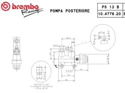 POMPA FRENO POSTERIORE BREMBO RACING PS 13 B USCITA SUPERIORE UNIVERSALE