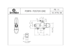 POMPA FRENO POSTERIORE PS11C TITANIO BREMBO RACING