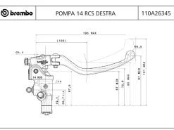 POMPA FRENO RADIALE BREMBO RACING 14 RCS DESTRA 110A26345