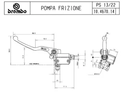 POMPA FRIZIONE ASSIALE BREMBO RACINGÂ PS 13 CON SERBATOIO