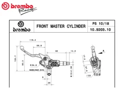 POMPA FRIZIONE PS 10 ASSIALE BREMBO RACING BETA XTRAINER 250 / 300 2018-2020