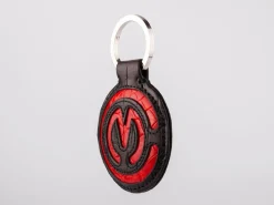 PORTACHIAVI IN PELLE DI COCCODRILLO CON LOGO MOTOCORSE