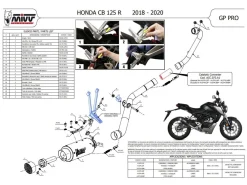 SCARICO COMPLETO MIVV GP PRO ACCIAIO INOX NERO HONDA CB 125 R 2018-2020