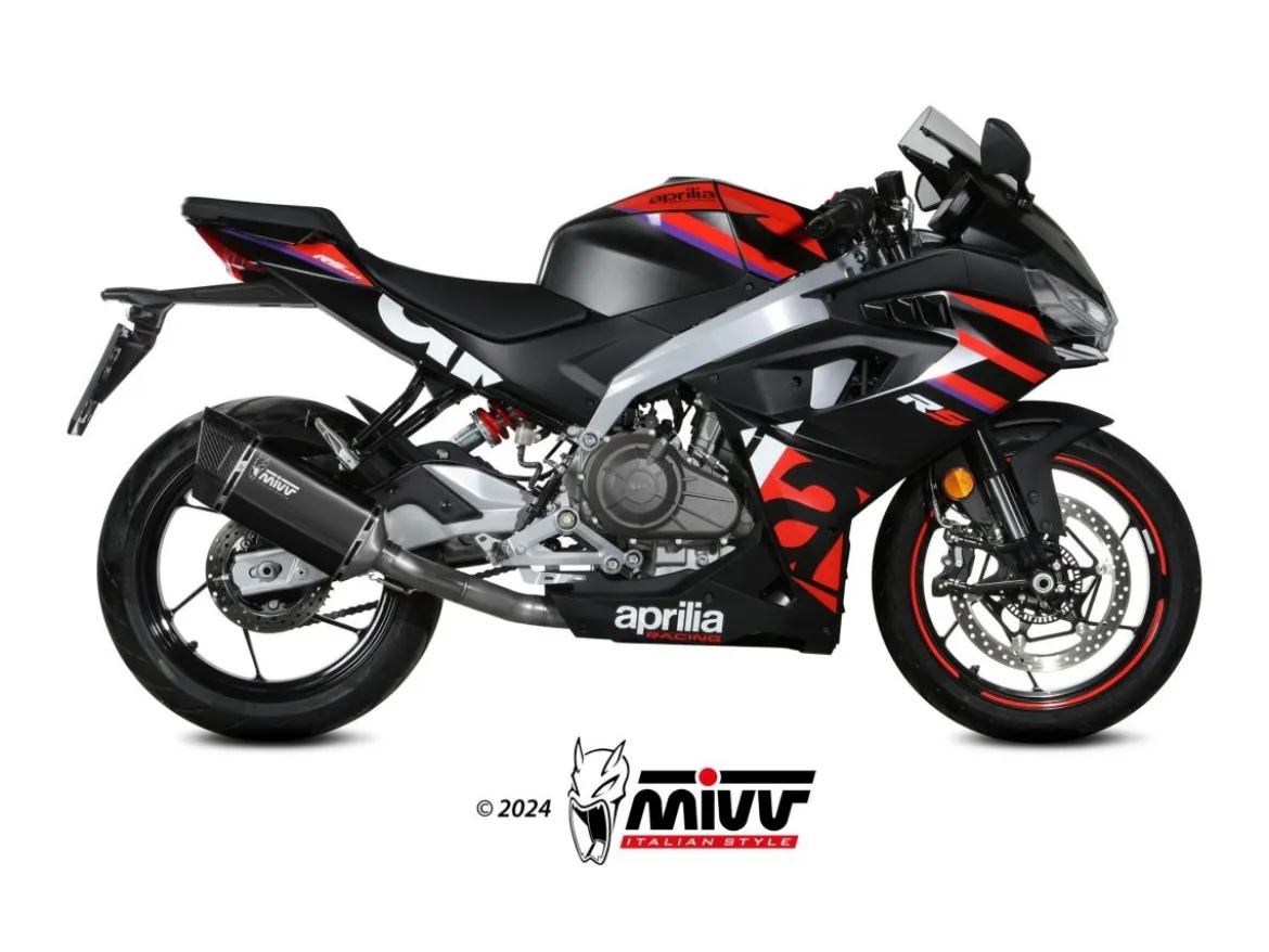 SCARICO COMPLETO SR-1 MIVV INOX NERO APRILIA RS 457 2024-2026