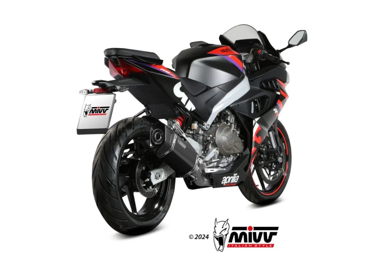 SCARICO COMPLETO SR-1 MIVV INOX NERO APRILIA RS 457 2024-2026