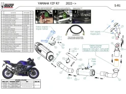 SCARICO COMPLETO SR-1 TITANIO MIVV YAMAHA R7 2022-2024