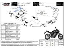 SCARICO COMPLETO 2X1 GP PRO TITANIO MIVV YAMAHA MT-07 / FZ-07 2021-2024