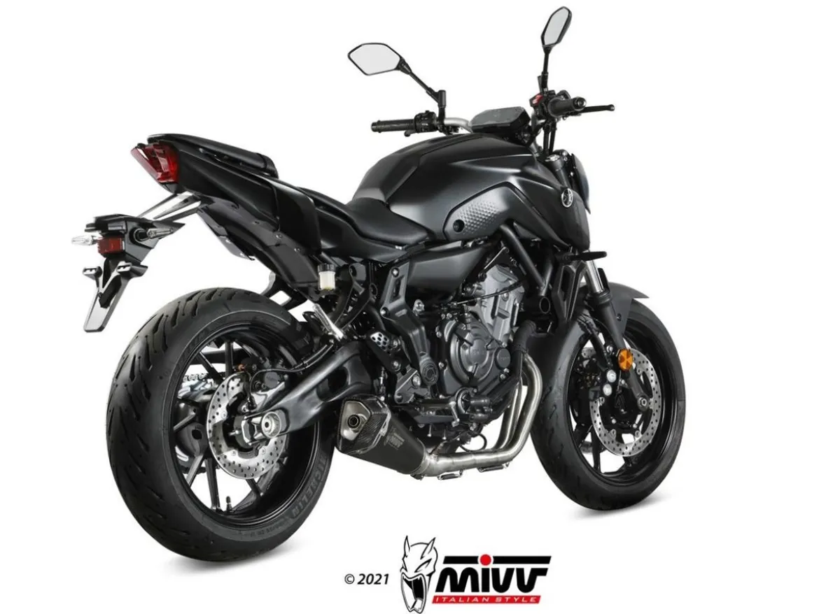 SCARICO COMPLETO 2X1 MIVV DELTA RACE BLACK INOX NERO YAMAHA MT-07 / FZ-07 2021-2024