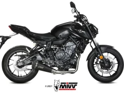 SCARICO COMPLETO 2X1 MIVV DELTA RACE BLACK INOX NERO YAMAHA MT-07 / FZ-07 2021-2024