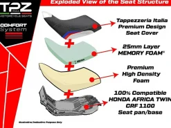 SELLA COMPLETA ASMARA COMFORT SYSTEM RIBASSATA HONDA AFRICA TWIN 1100 / ADV SPORT 2020-2025