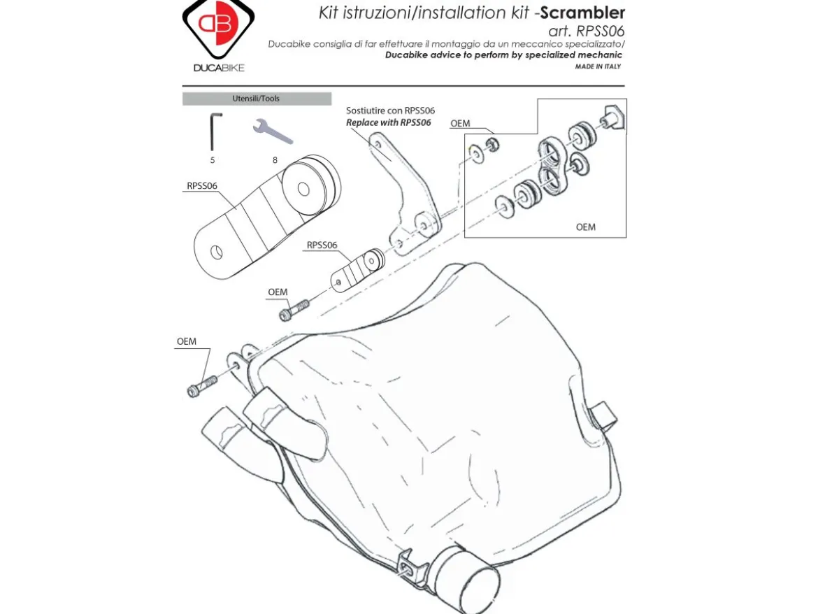 SUPPORTO SCARICO DBK DUCATI SCRAMBLER FULL THROTTLE