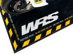 TAPPETO MOTO RETTANGOLARE ORIGINALE WRS CON LOGO E LINEA GIALLA