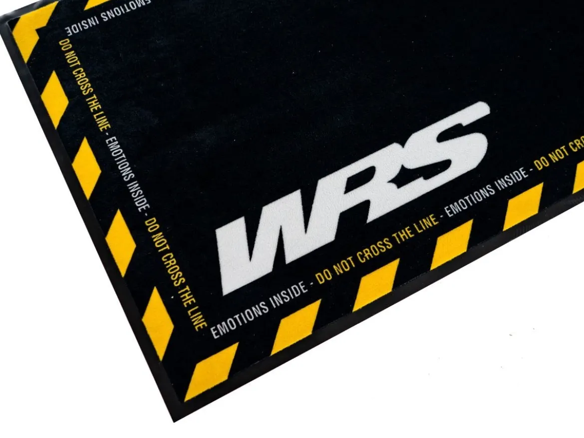 TAPPETO MOTO RETTANGOLARE ORIGINALE WRS CON LOGO E LINEA GIALLA