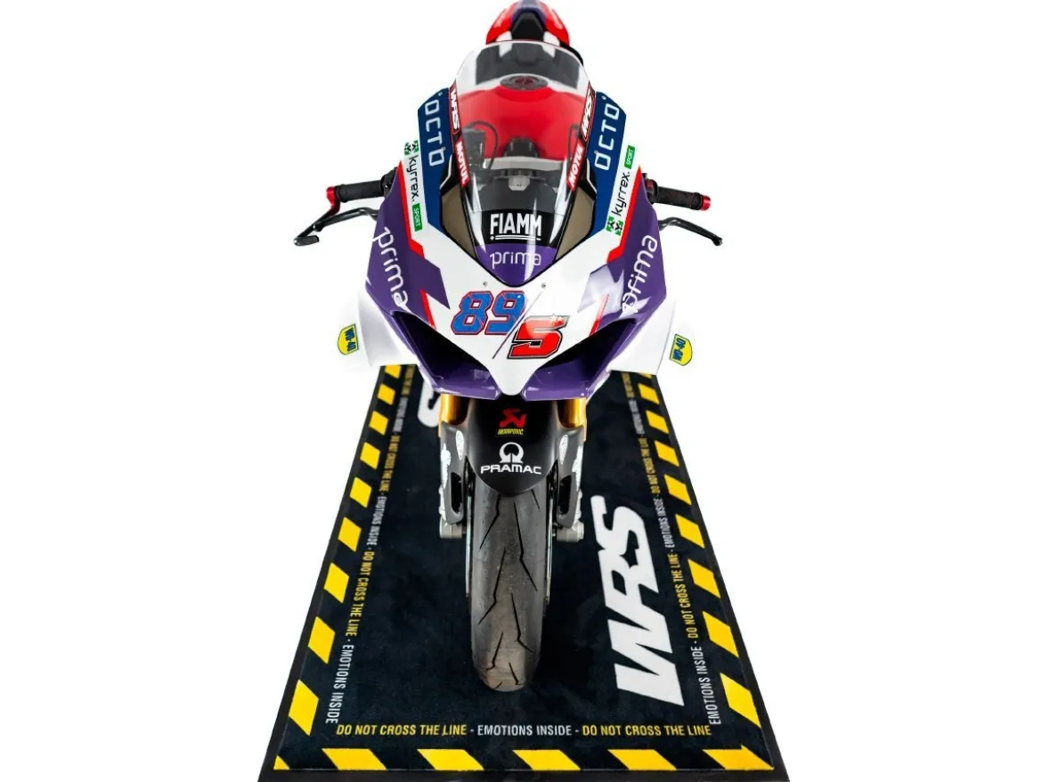 TAPPETO MOTO RETTANGOLARE ORIGINALE WRS CON LOGO E LINEA GIALLA