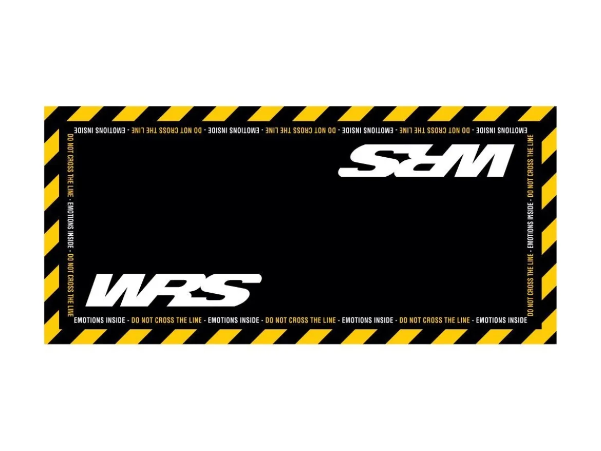 TAPPETO MOTO RETTANGOLARE ORIGINALE WRS CON LOGO E LINEA GIALLA