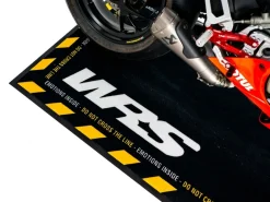 TAPPETO MOTO RETTANGOLARE ORIGINALE WRS CON LOGO E LINEA GIALLA