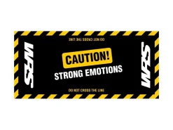 TAPPETO MOTO RETTANGOLARE ORIGINALE WRS CON SCRITTA "CAUTION STRONG EMOTIONS"