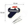 TARGHETTA ORIGINALE TERMIGNONI IN ALLUMINIO FORATA UNIVERSALE 10 X 10 CM