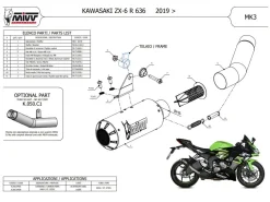 TERMINALE MIVV SPORT MK3 CARBONIO KAWASAKI ZX-6R 636 2021-2026