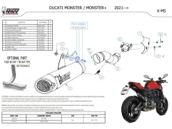 TERMINALE MIVV X-M5 TITANIO CARBONIO DUCATI MONSTER 937 2021-2024