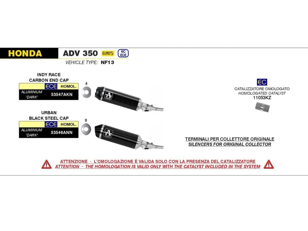 TERMINALE URBAN ALLUMINIO DARK ARROW HONDA ADV 350 2022-2024