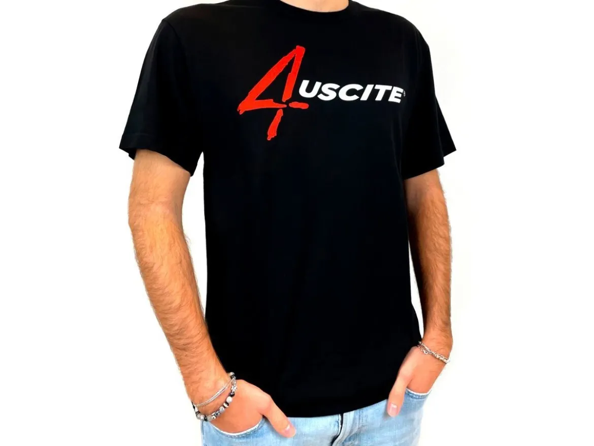 T-SHIRT ORIGINALE TERMIGNONI 4 USCITE BLACK 100% COTONE