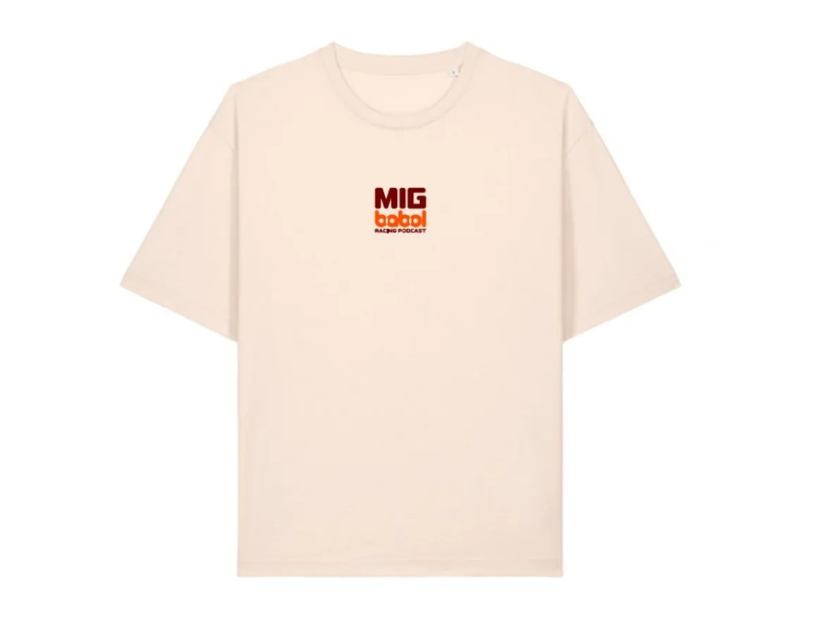 T-SHIRT OVER PREMIUM UFFICIALE MIG BABOL RACING PODCAST NERA 100% COTONE
