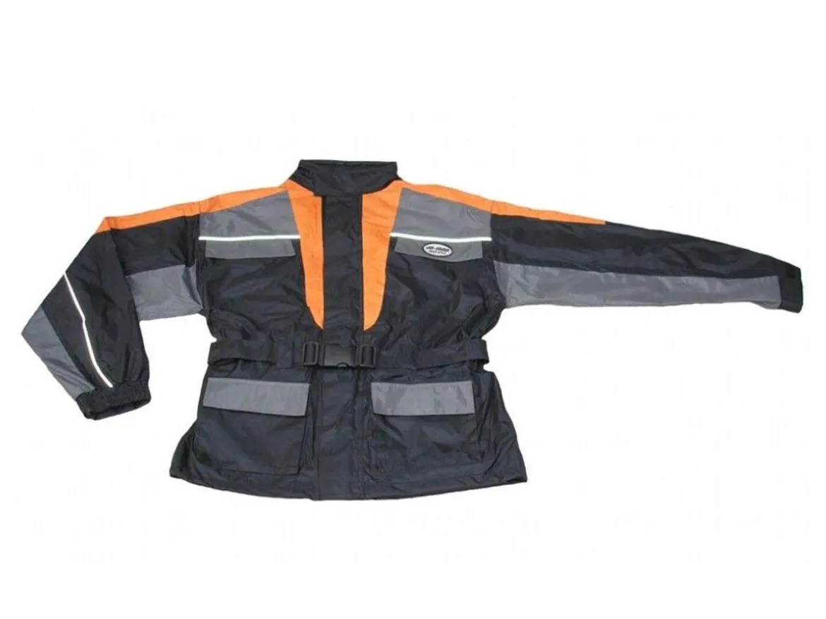 TUTA ANTI-ACQUA DIVISIBILE FODERATA NERO/GRIGIO/ARANCIO