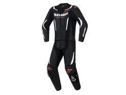 TUTA IN PELLE GP FORCE V2 2 PEZZI NERO-ROSSO ALPINESTARS