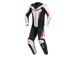 TUTA IN PELLE GP FORCE V2 1 PEZZO BIANCO-NERO ALPINESTARS